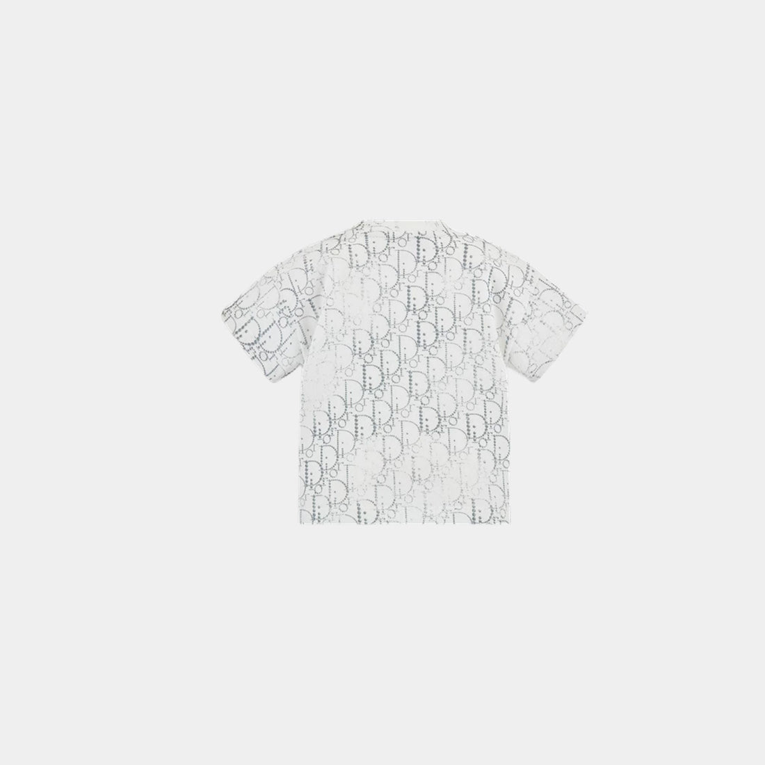 Baby T-Shirt in Ivory Cotton with Silver Oblique Pearl