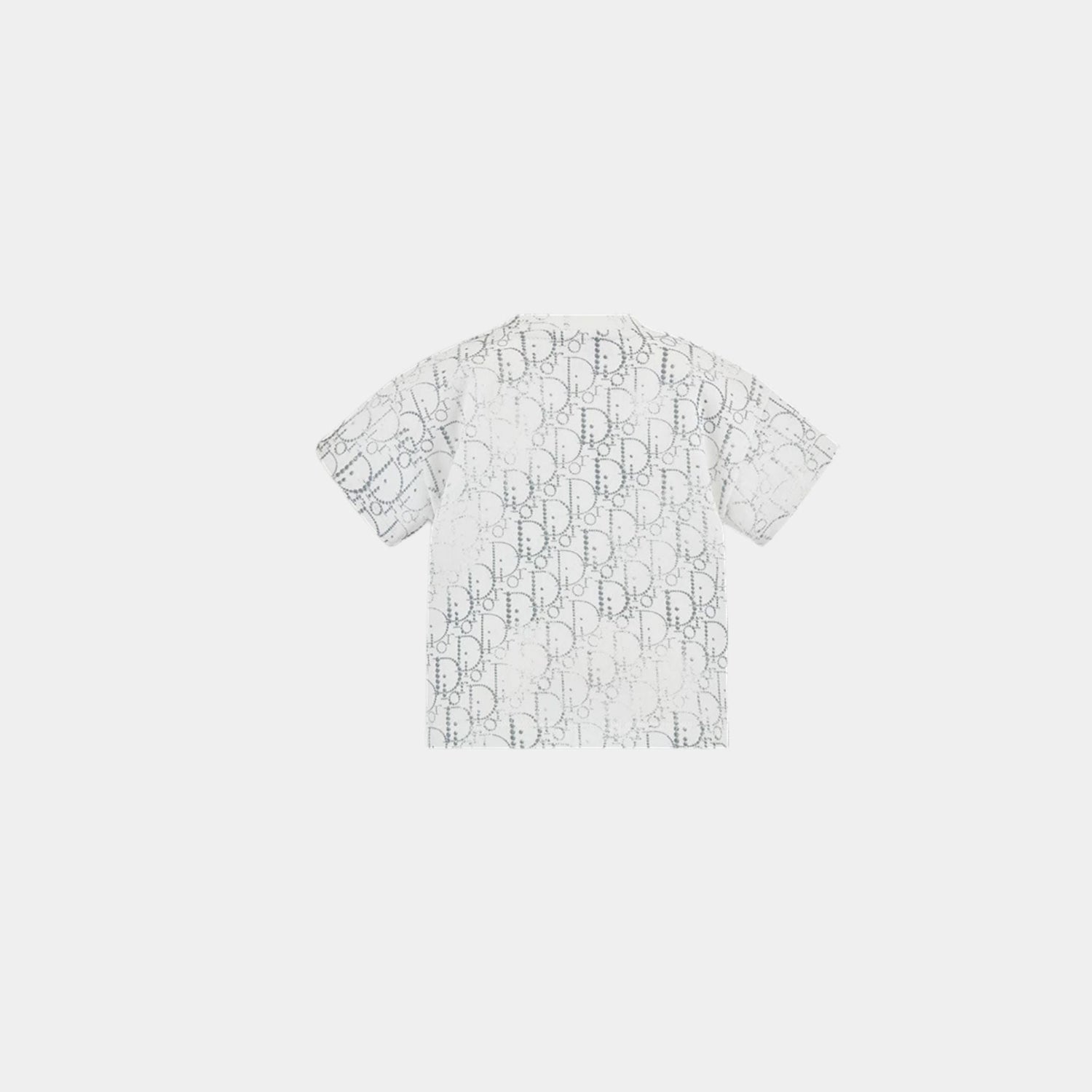 Baby T-Shirt in Ivory Cotton with Silver Oblique Pearl