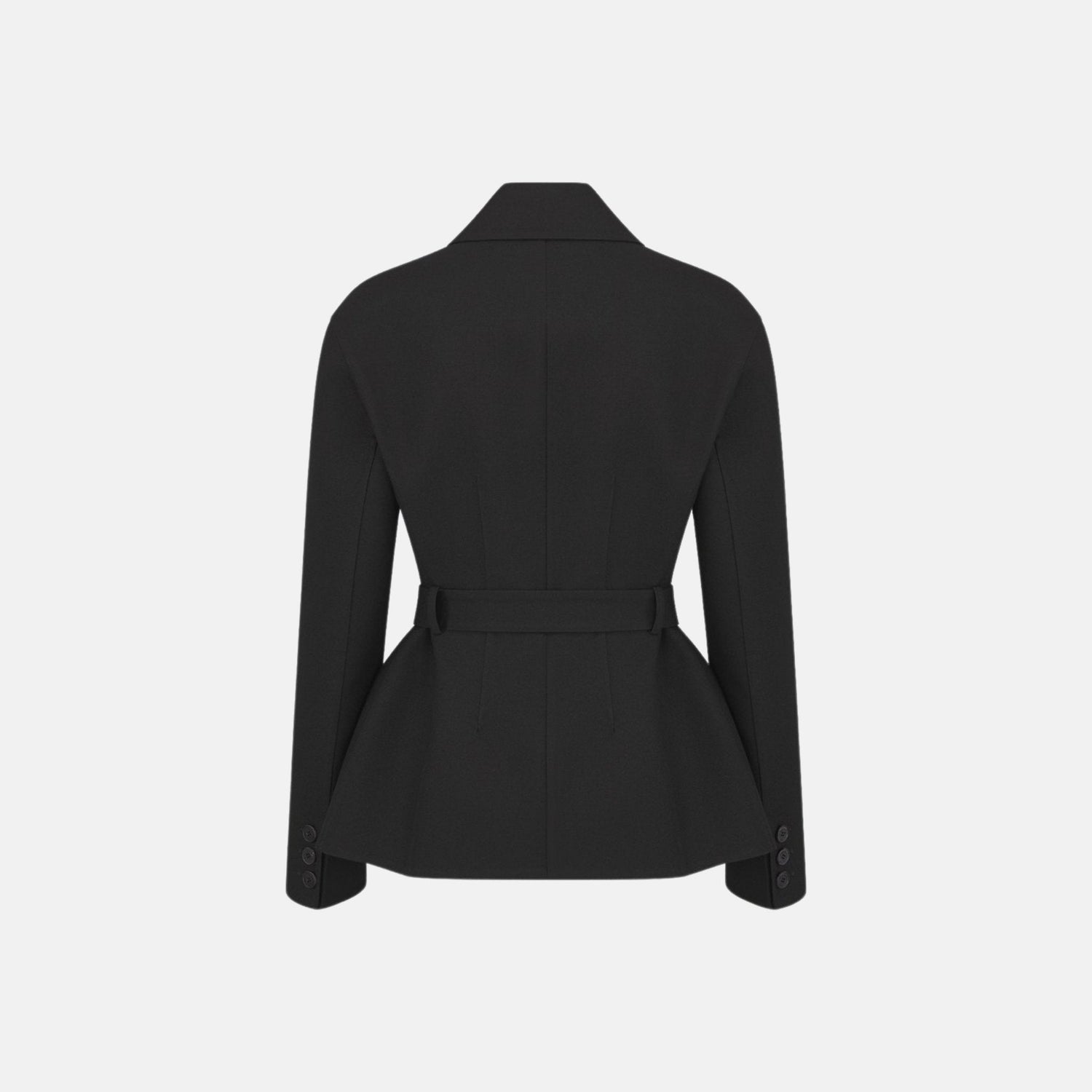 Belted Jacket In Virgin Wool And Silk Gabardine