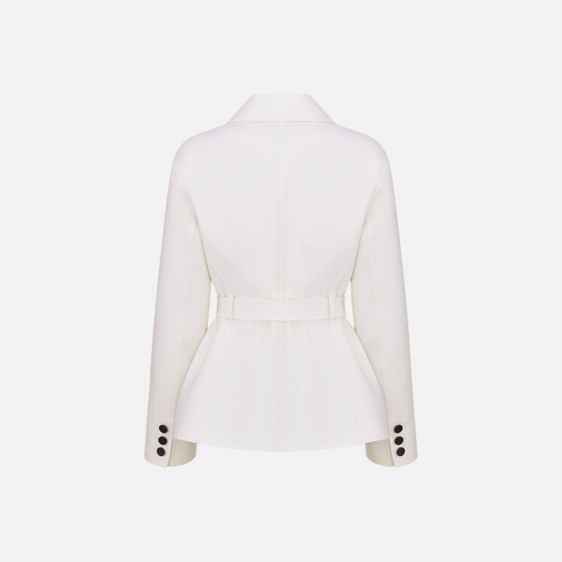 Belted Jacket In Virgin Wool And Silk Gabardine