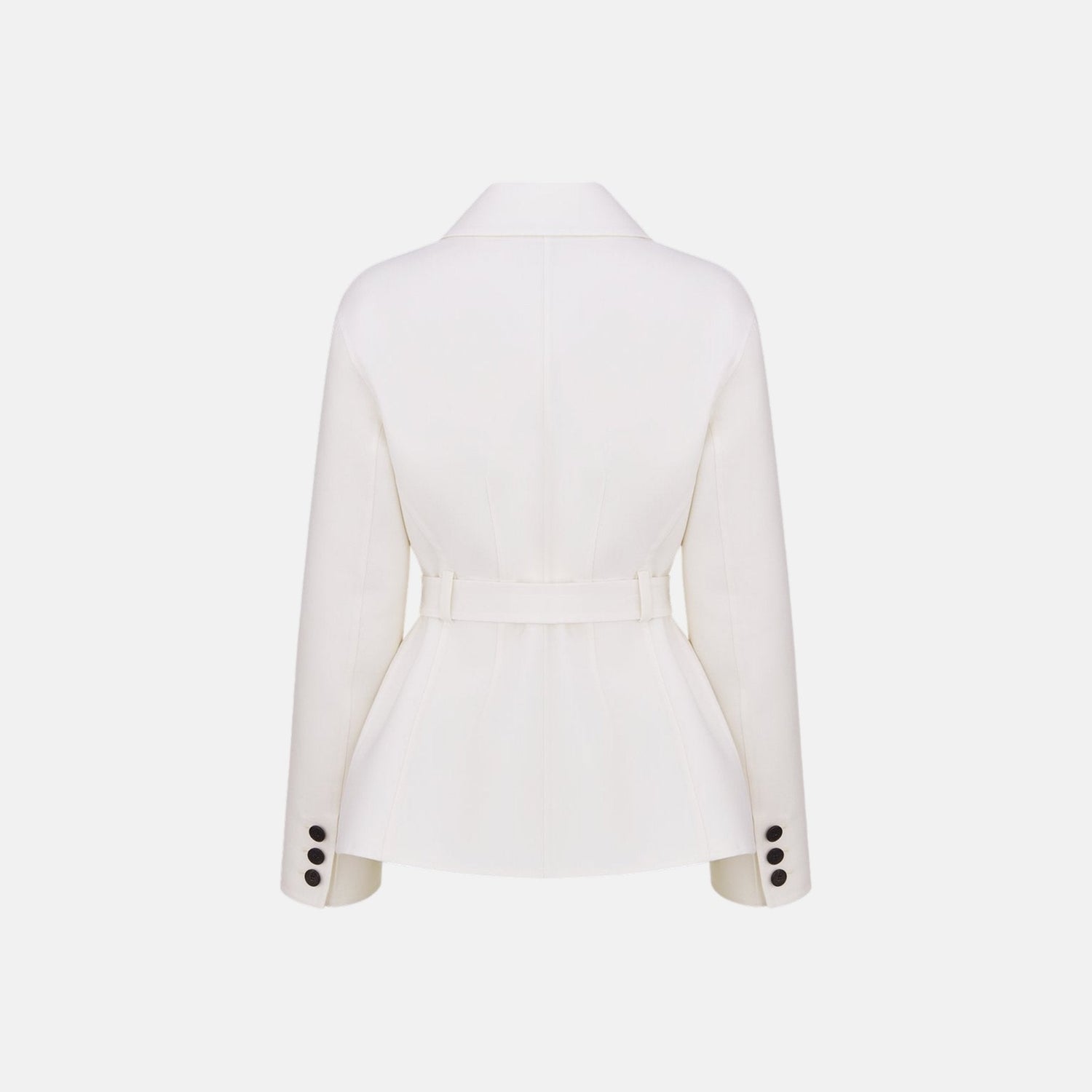 Belted Jacket In Virgin Wool And Silk Gabardine
