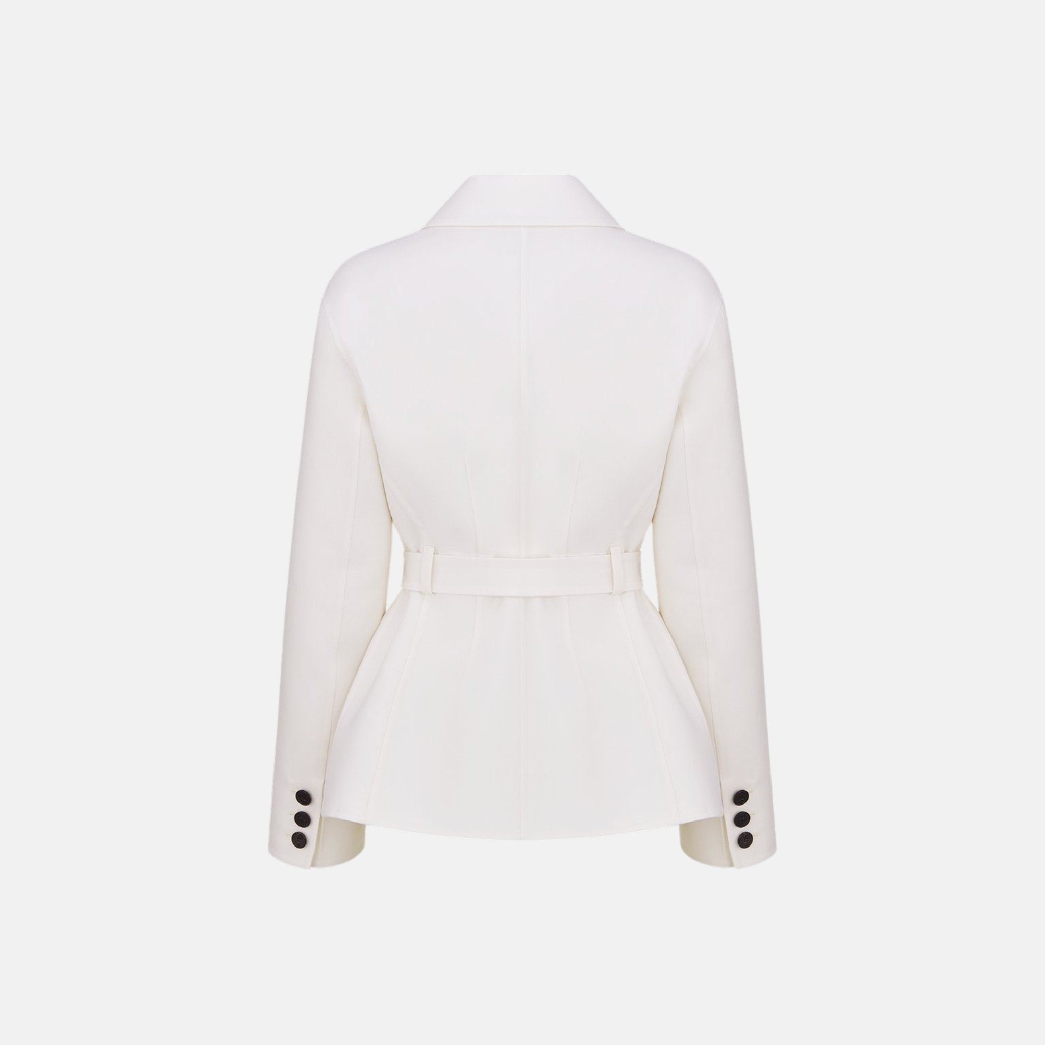 Belted Jacket In Virgin Wool And Silk Gabardine
