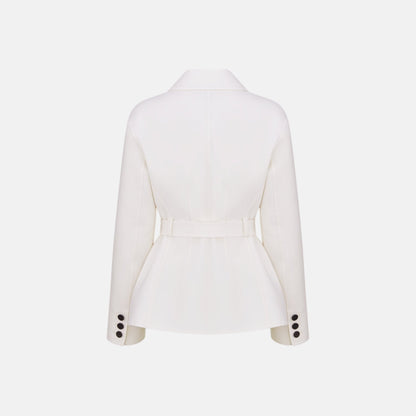 Belted Jacket In Virgin Wool And Silk Gabardine