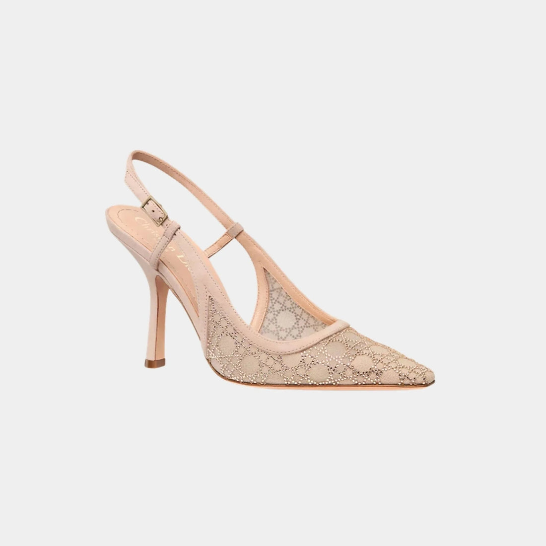 Dior Capture Slingback Pump Mesh with Rhinestone and Suede