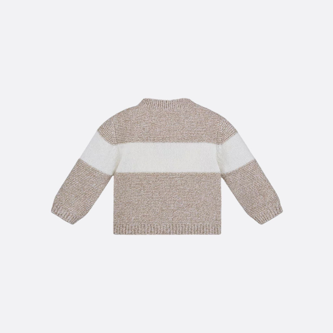 Cardigan in Heathered Beige &amp; Ivory Wool Cashmere Knit