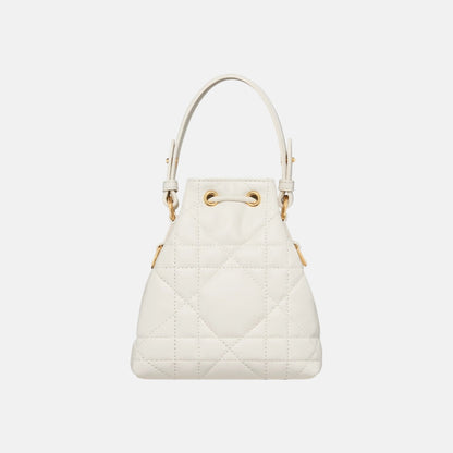 Dior Caro Nano Bucket Bag In Macrocannage Lambskin