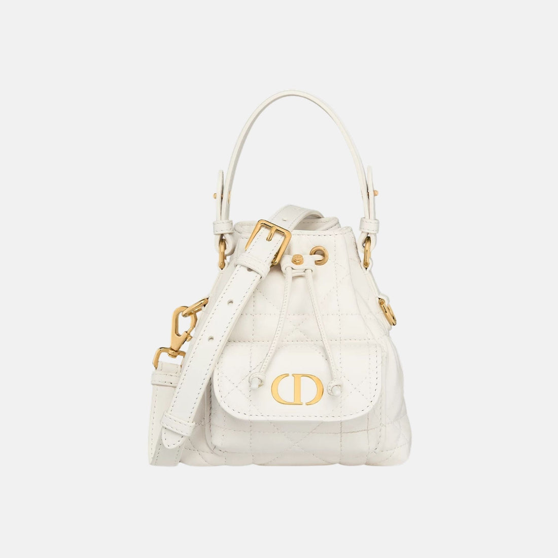 Dior Caro Nano Bucket Bag In Macrocannage Lambskin