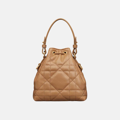 Dior Caro Nano Bucket Bag In Macrocannage Lambskin