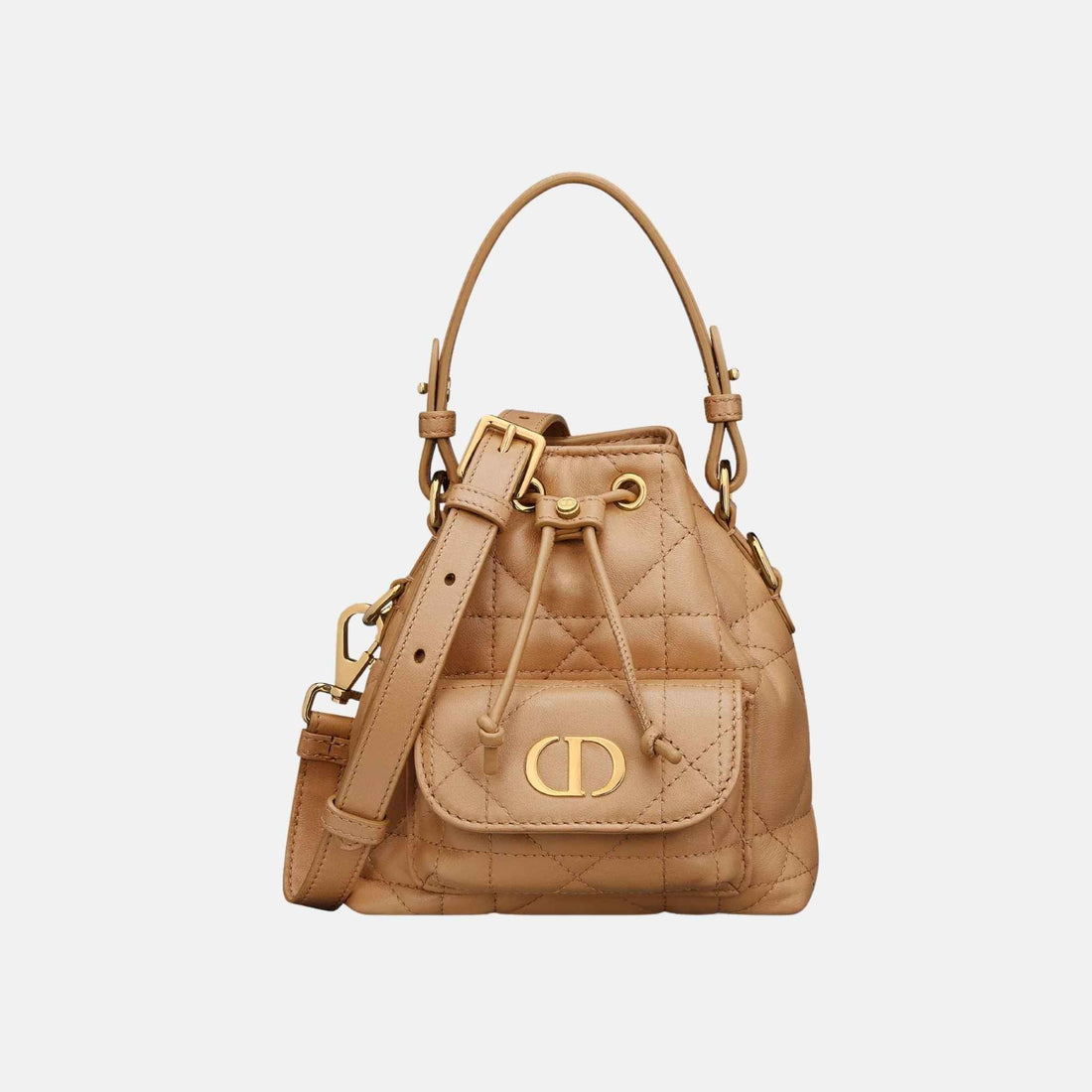 Dior Caro Nano Bucket Bag In Macrocannage Lambskin