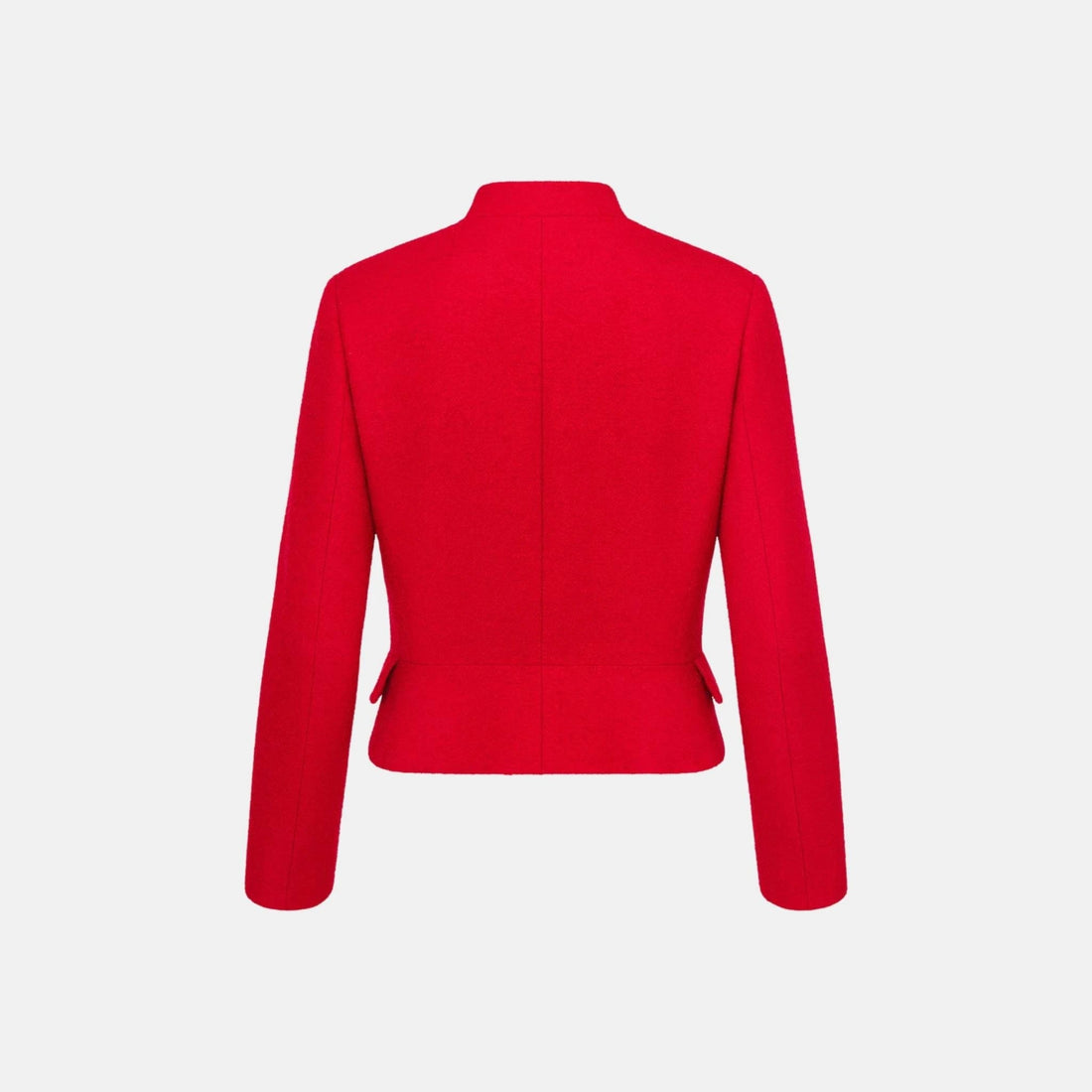 Cropped Jacket Red Wool And Silk