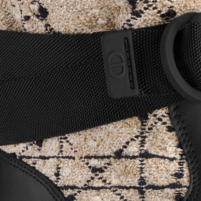 D Major Boot Beige and Black Cannage Tweed and Black Calfskin