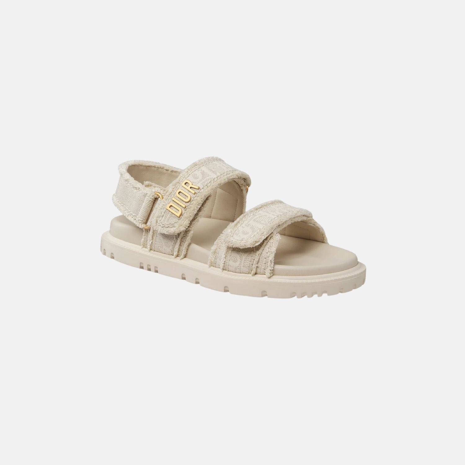 Dior Fringed Cotton Dioract Sandal with Oblique Motif