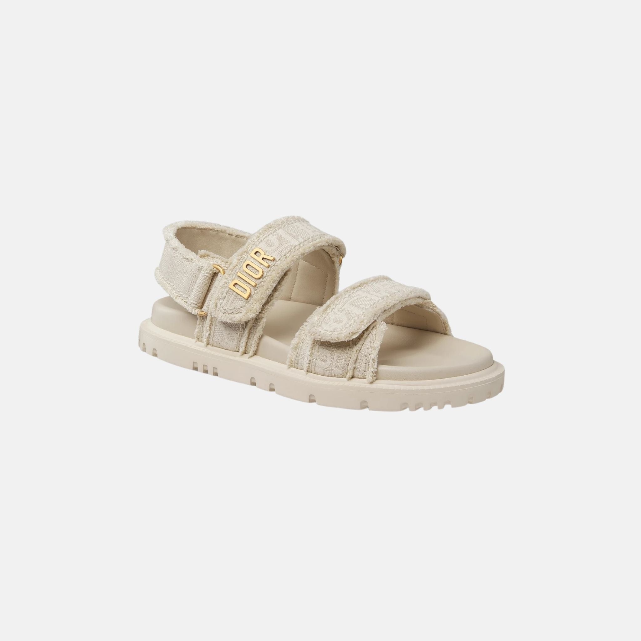 Dior Fringed Cotton Dioract Sandal with Oblique Motif