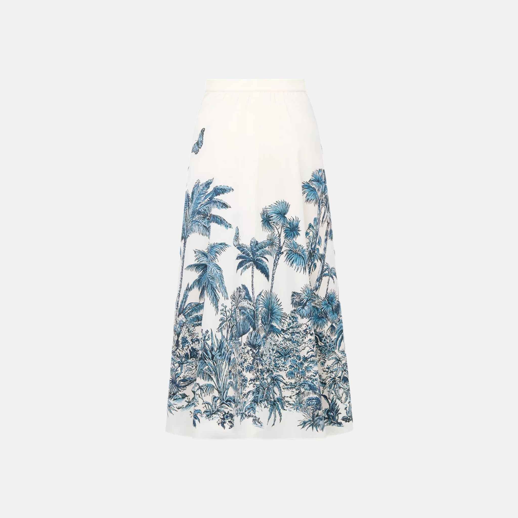 Dioriviera Mid-Length Flared Skirt in Toile de Jouy