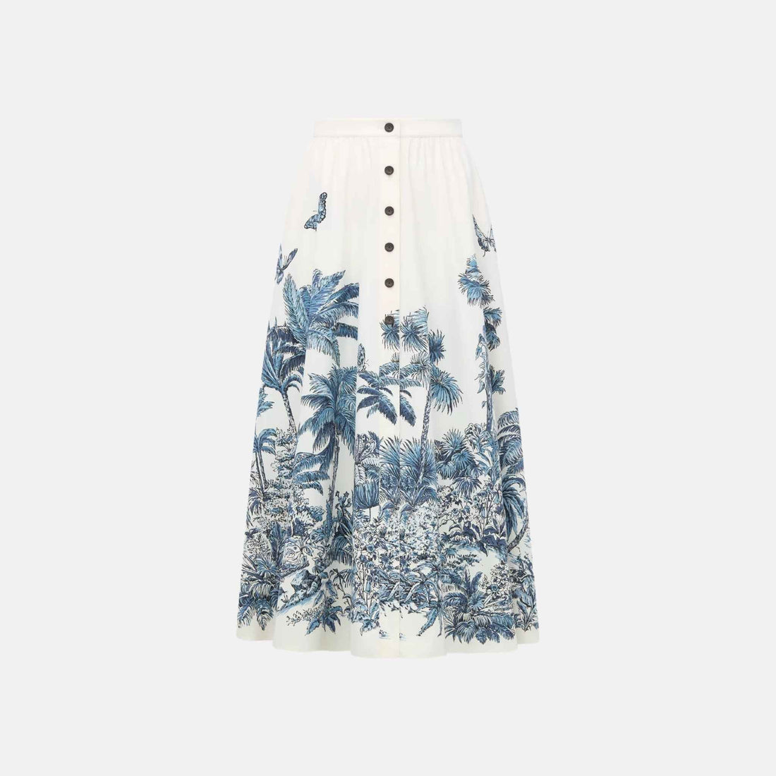 Dioriviera Mid-Length Flared Skirt in Toile de Jouy