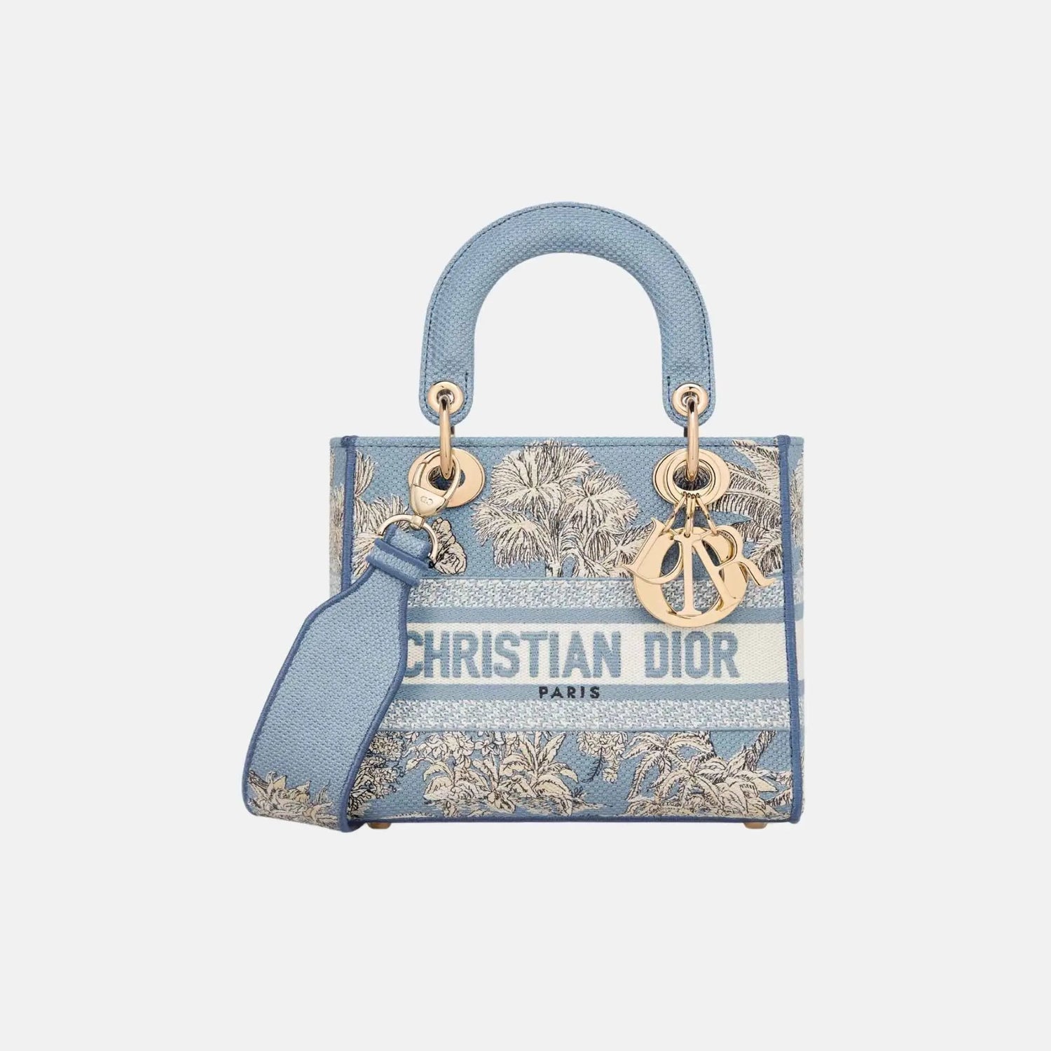 Dioriviera Small Lady D-Lite Bag in Toile de Jouy Palms
