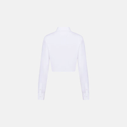 Dioriviera Tied Cropped Blouse In Cotton Poplin