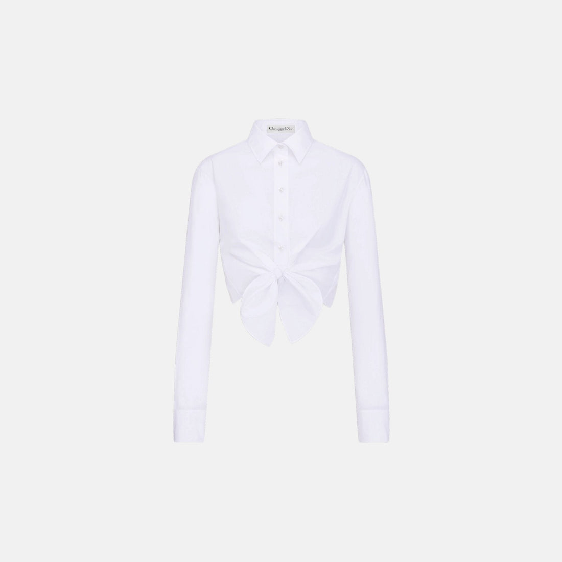Dioriviera Tied Cropped Blouse In Cotton Poplin
