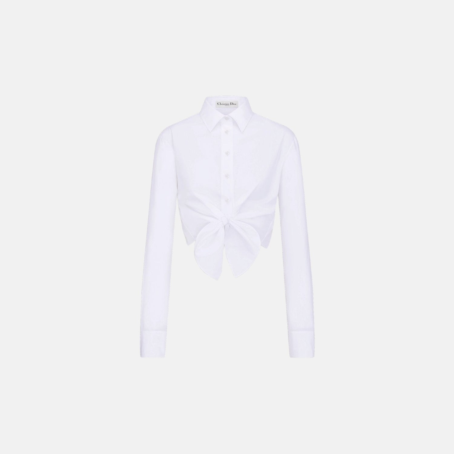 Dioriviera Tied Cropped Blouse In Cotton Poplin