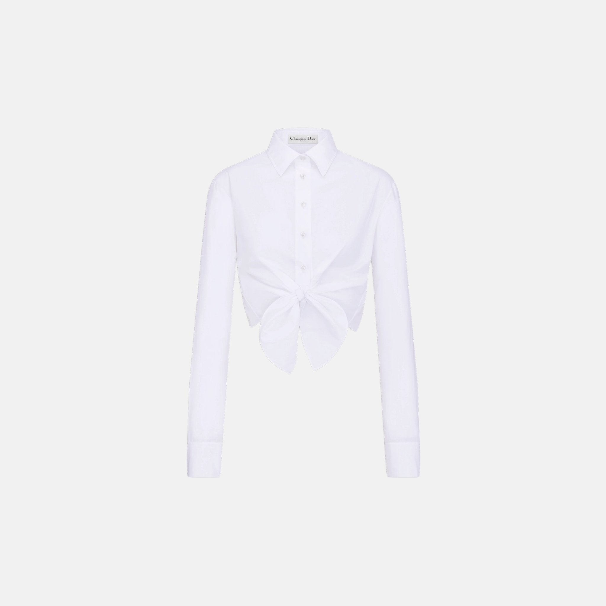 Dioriviera Tied Cropped Blouse In Cotton Poplin