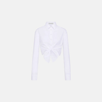 Dioriviera Tied Cropped Blouse In Cotton Poplin