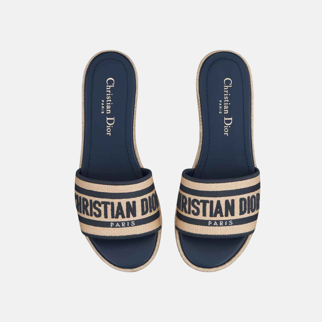 Dway Platform Slide In Embroidered Cotton