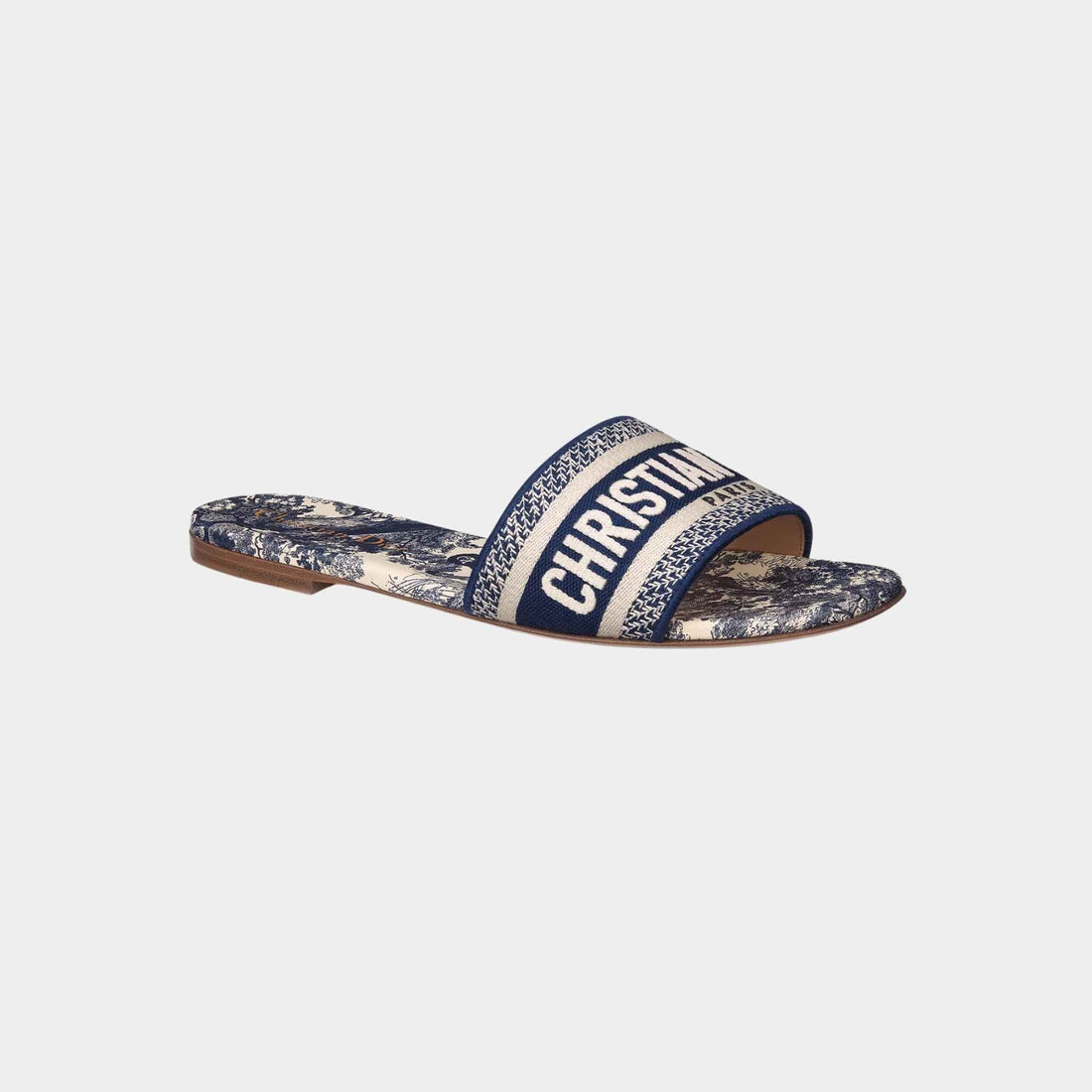 Dway Slide Embroidered Cotton Vibrant Blue