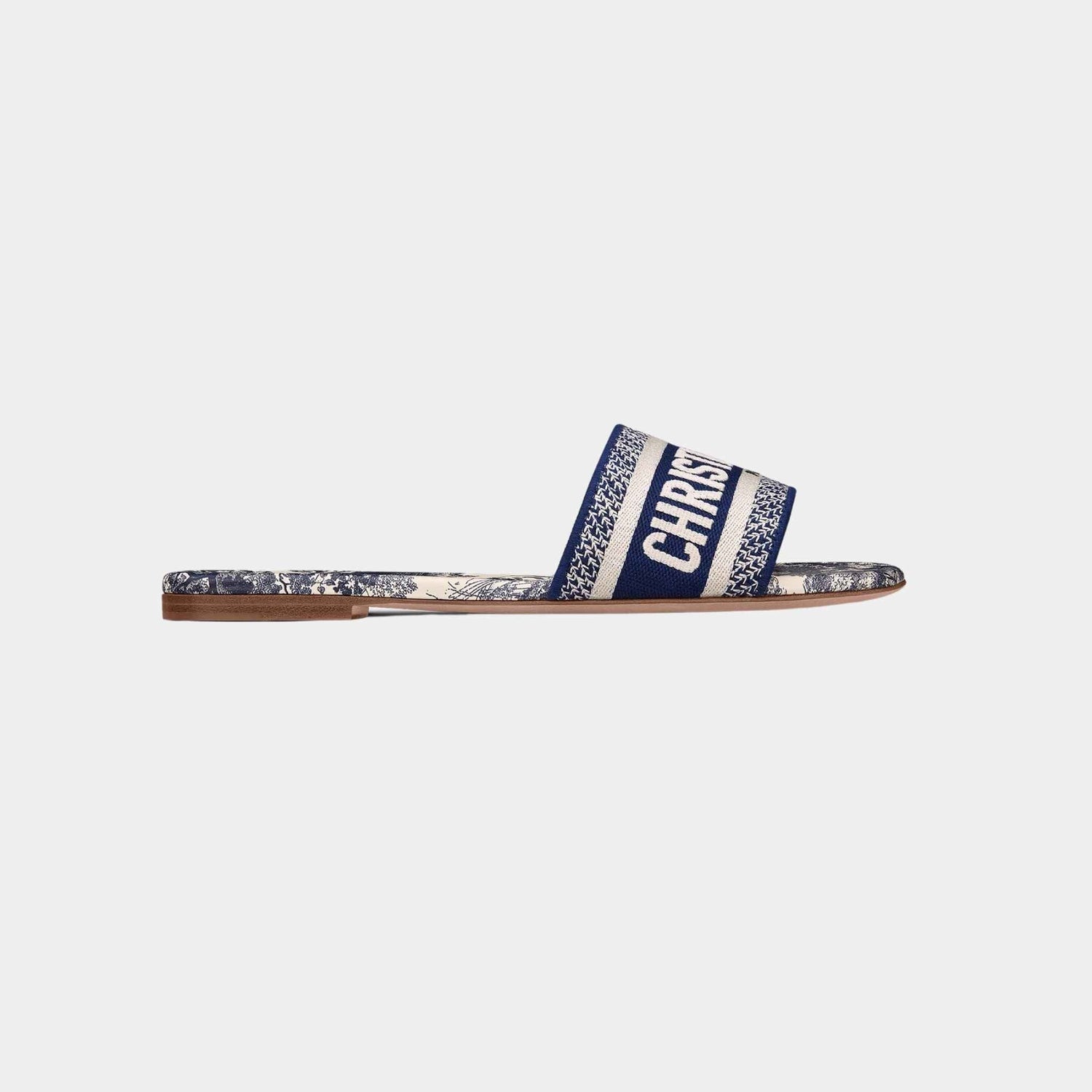 Dway Slide Embroidered Cotton Vibrant Blue