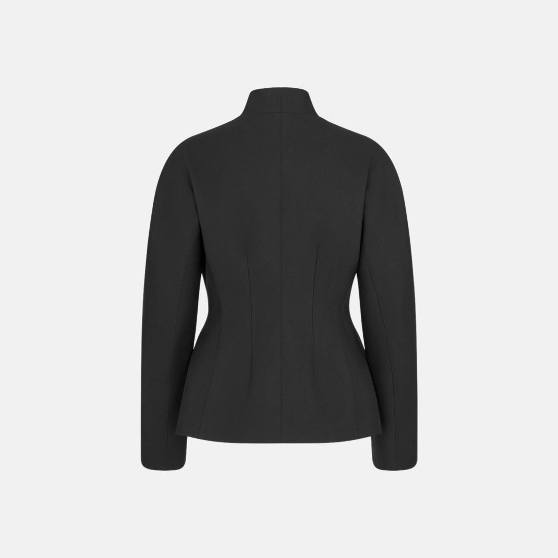Fitted Jacket In Virgin Wool And Silk Grain De Poudre