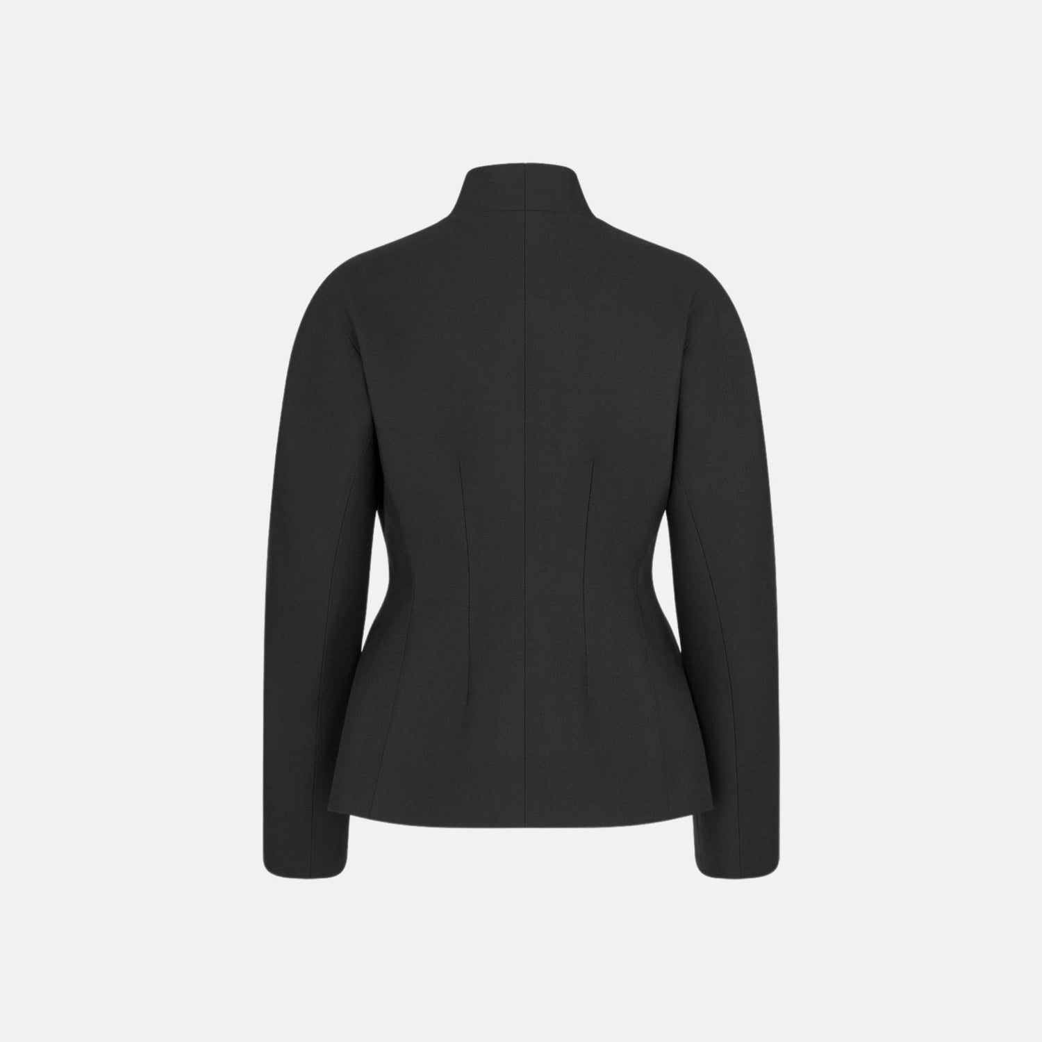Fitted Jacket In Virgin Wool And Silk Grain De Poudre