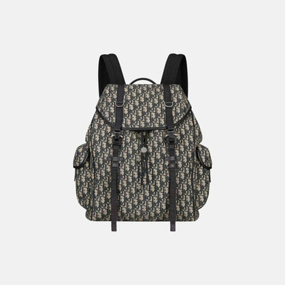 Hit The Road Flap Backpack in Calfskin and Jacquard
