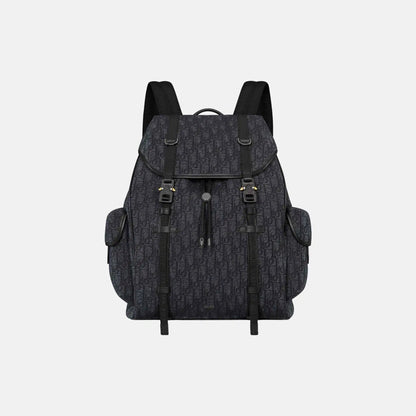 Hit The Road Flap Backpack in Calfskin and Jacquard