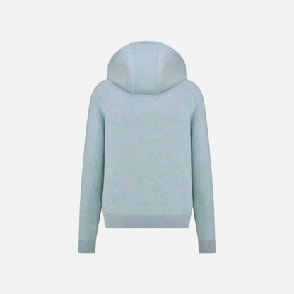 Hooded Track Jacket In Cotton And Cashmere Knit
