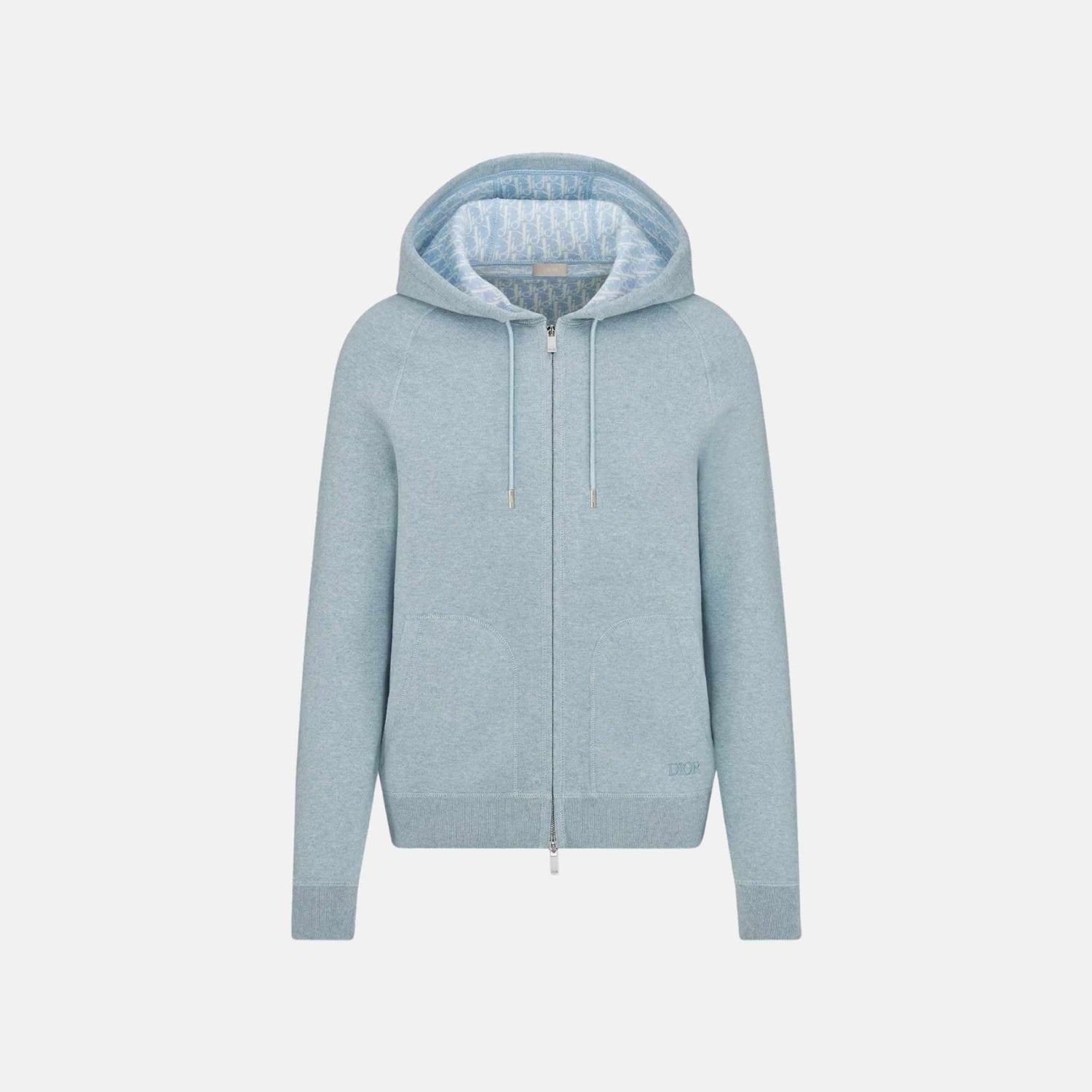 Hooded Track Jacket In Cotton And Cashmere Knit
