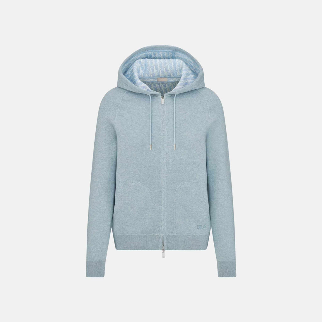 Hooded Track Jacket In Cotton And Cashmere Knit