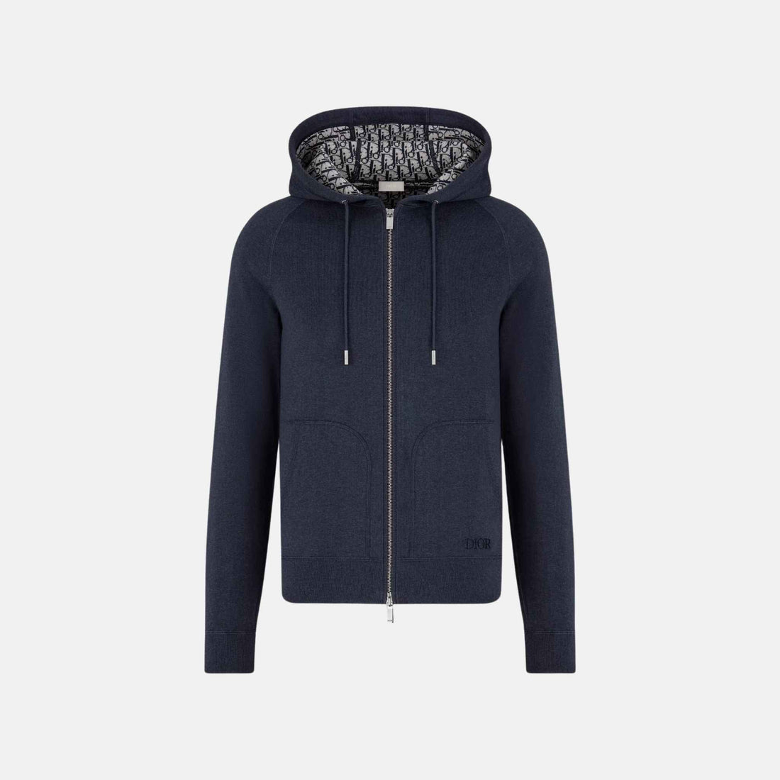 Hooded Track Jacket In Cotton And Cashmere Knit