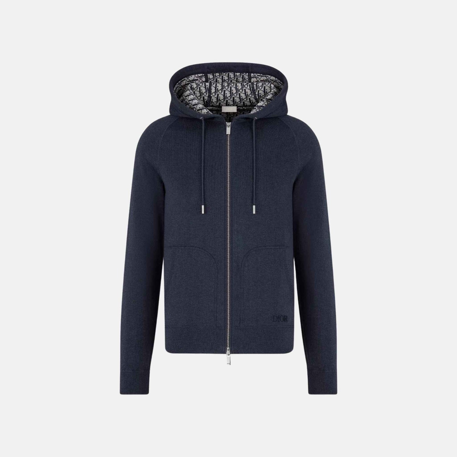 Hooded Track Jacket In Cotton And Cashmere Knit