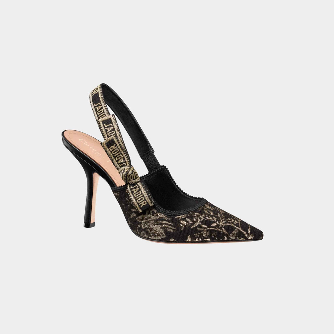 JAdior Slingback Pump Black and Gold Tone Millefiori