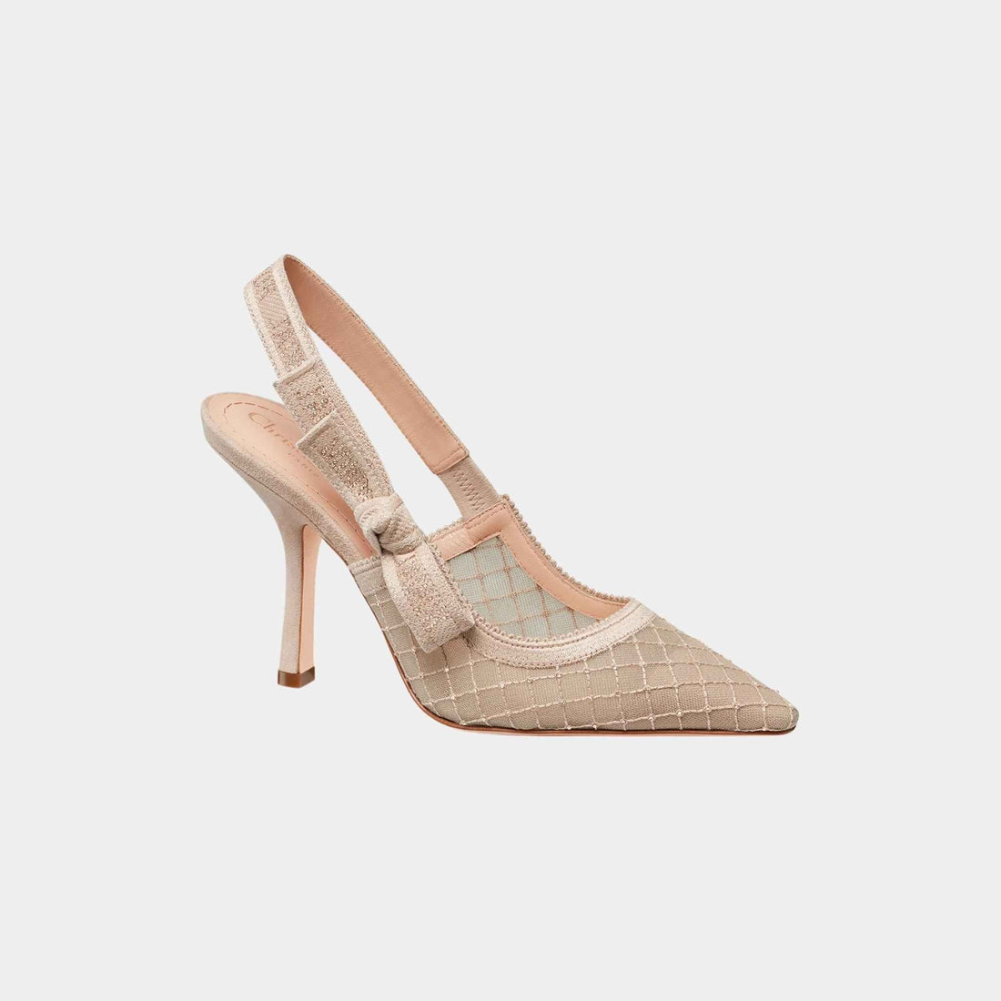JAdior Slingback Pump Transparent Mesh With Nude Strass