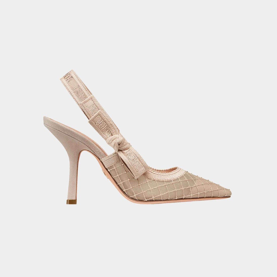 JAdior Slingback Pump Transparent Mesh With Nude Strass