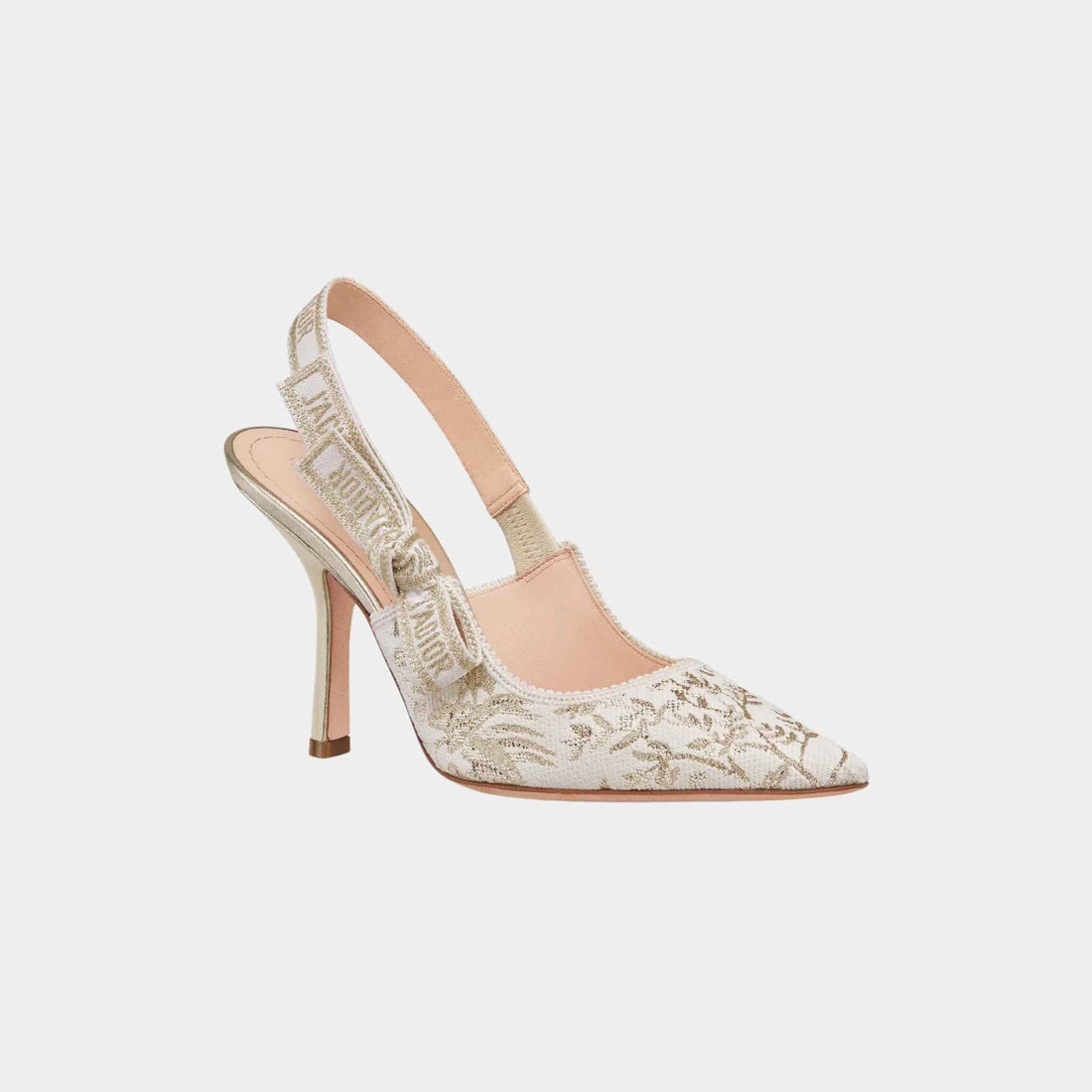 JAdior Slingback Pump White and Gold Tone Millefiori