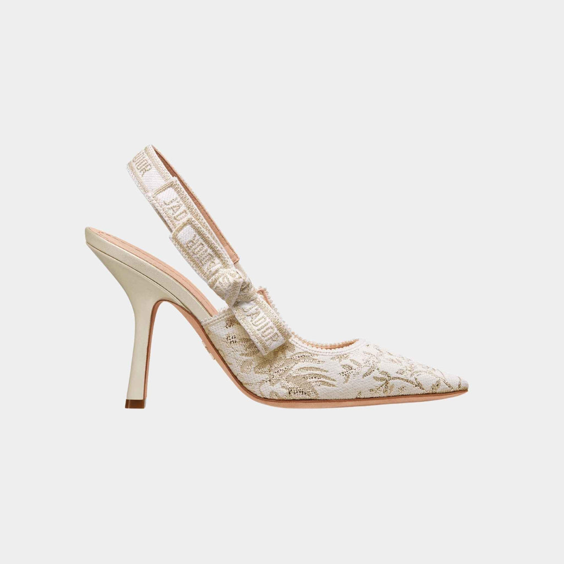 JAdior Slingback Pump White and Gold Tone Millefiori