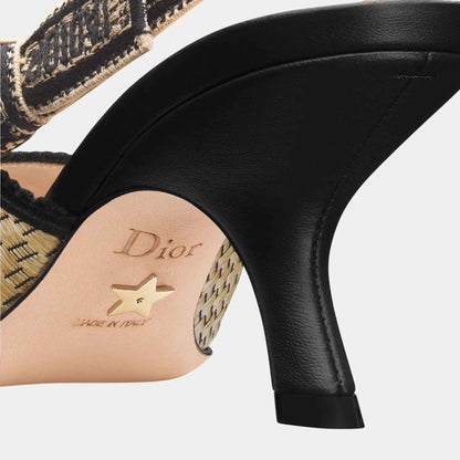 J Adior Dioriviera Slingback Pump Textured Raffia