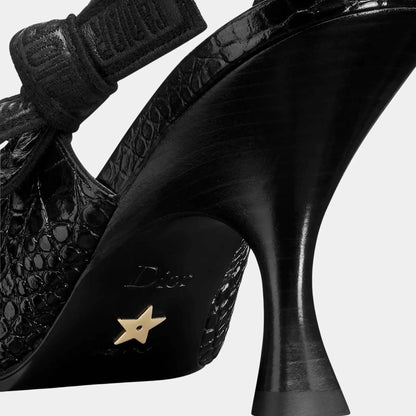 J Adior Slingback Pump Calfskin with Crocodike Pattern