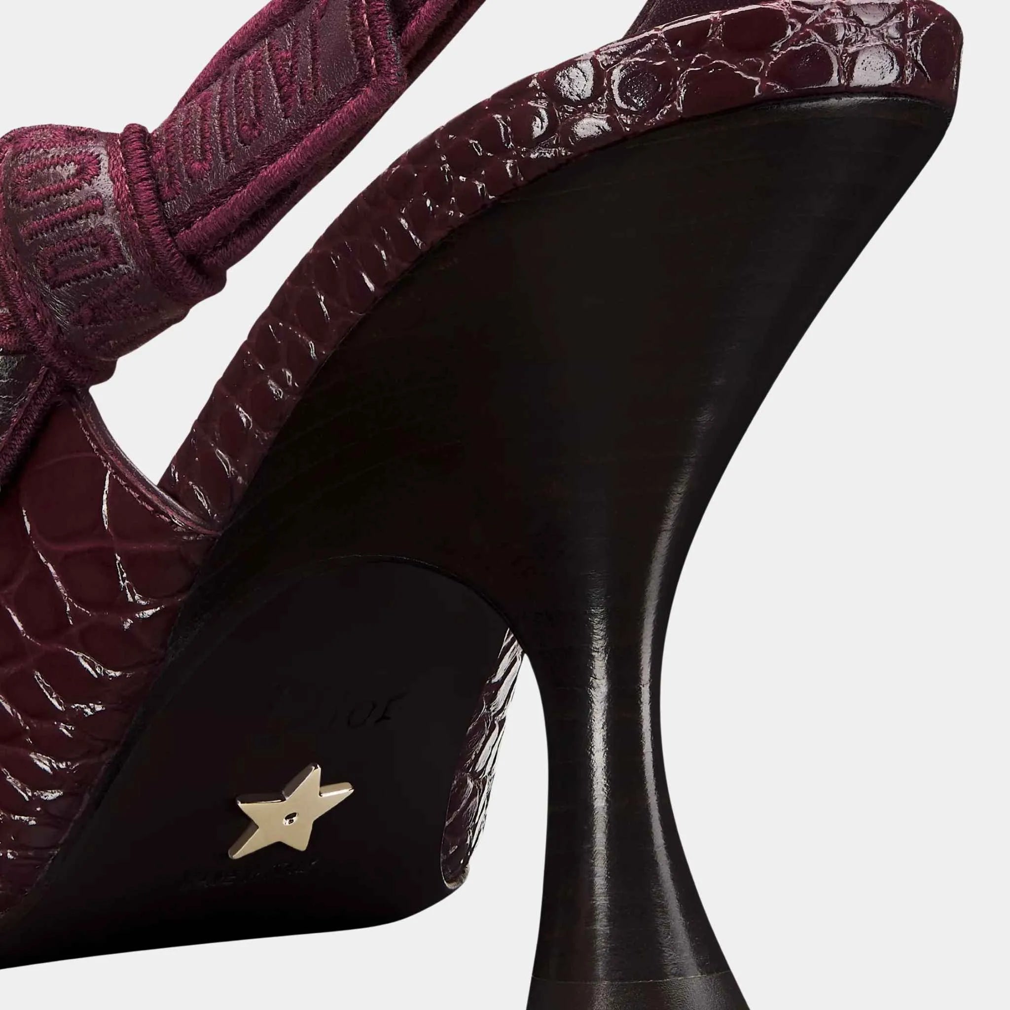 J Adior Slingback Pump Calfskin with Crocodike Pattern