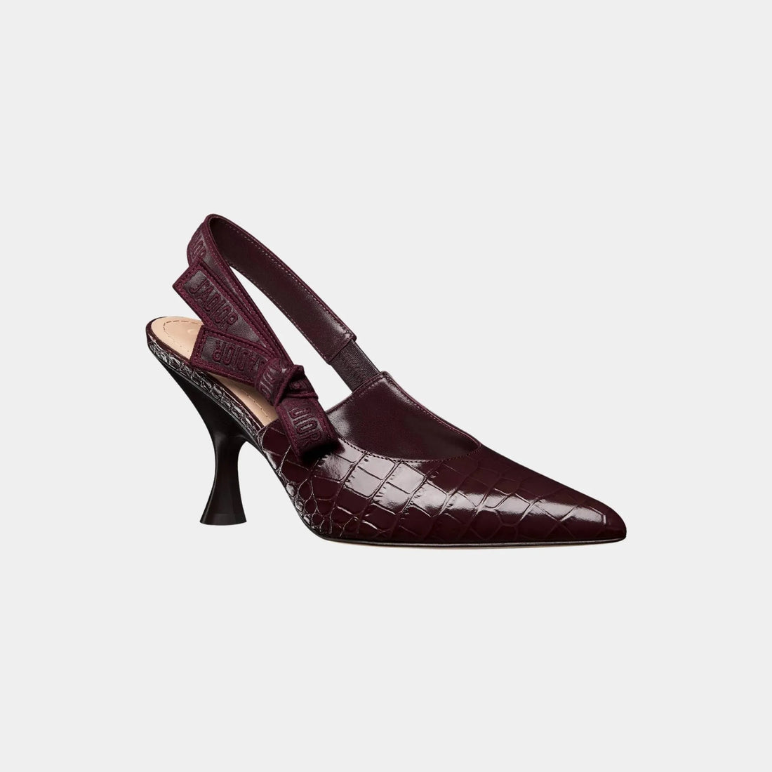 J Adior Slingback Pump Calfskin with Crocodike Pattern