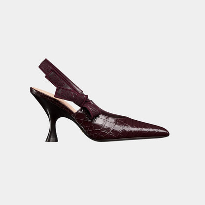 J Adior Slingback Pump Calfskin with Crocodike Pattern
