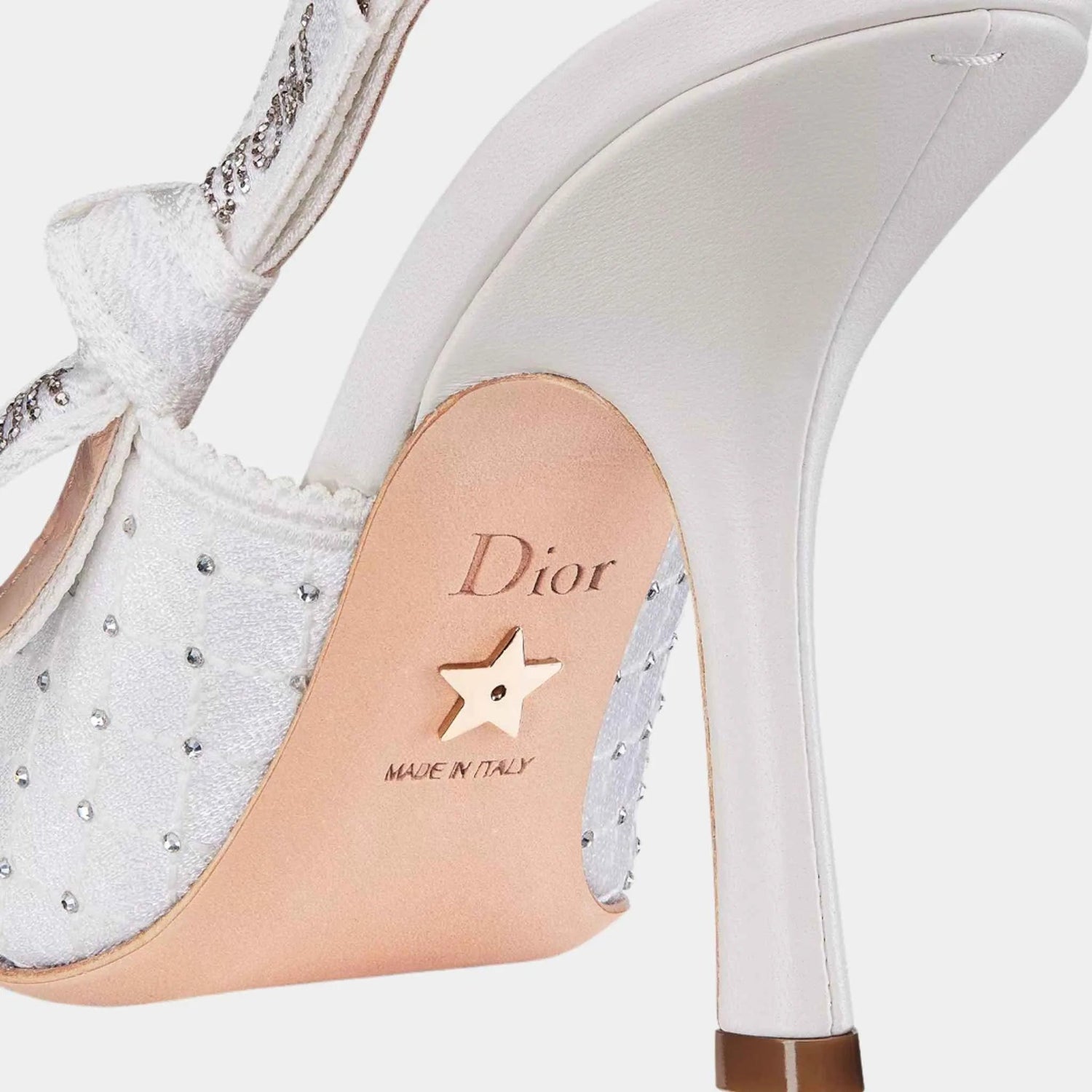 J Adior Slingback Pumps Embroidered Cotton and Rhinestones