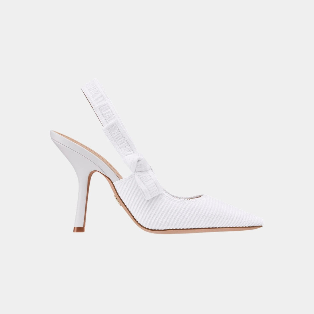 J Adior Slingback Pumps Embroidered Cotton