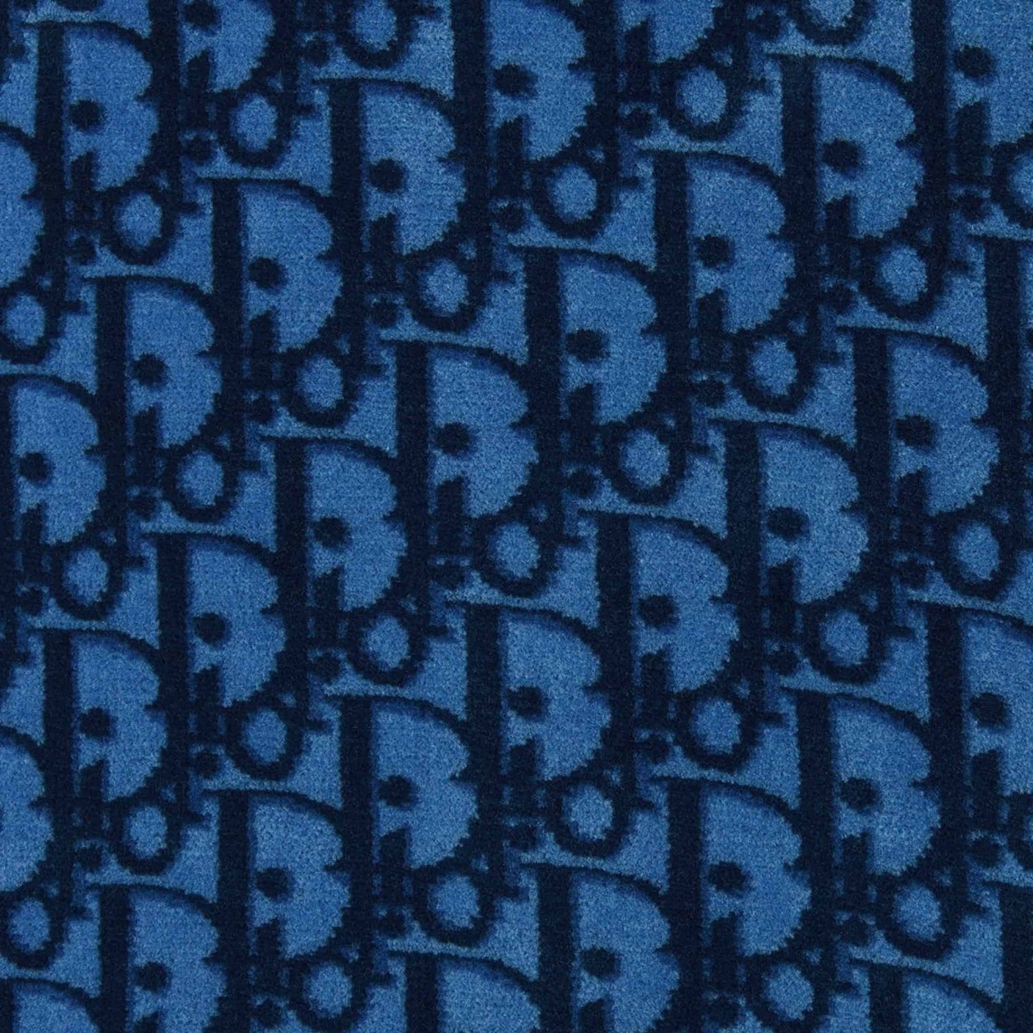 Kids A Line Dress Blue Dior Oblique Velvet Jacquard